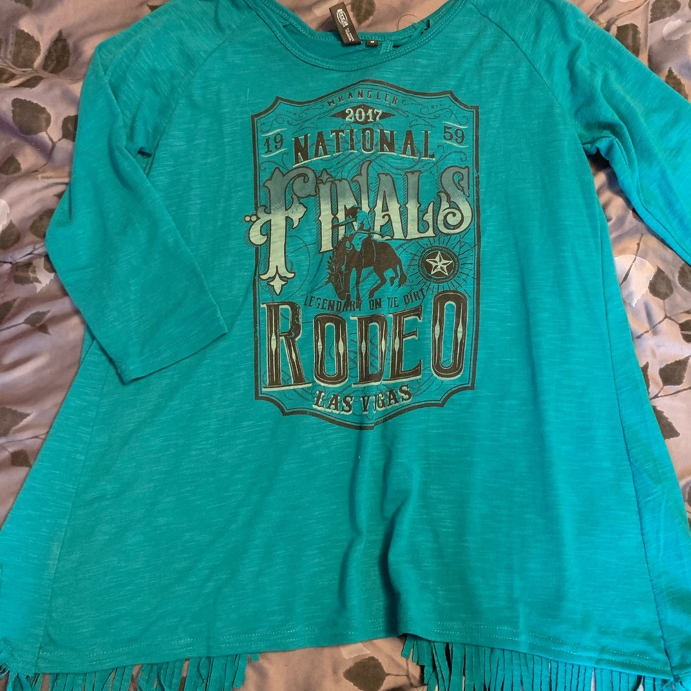 NWT national finals rodeo fringe shirt